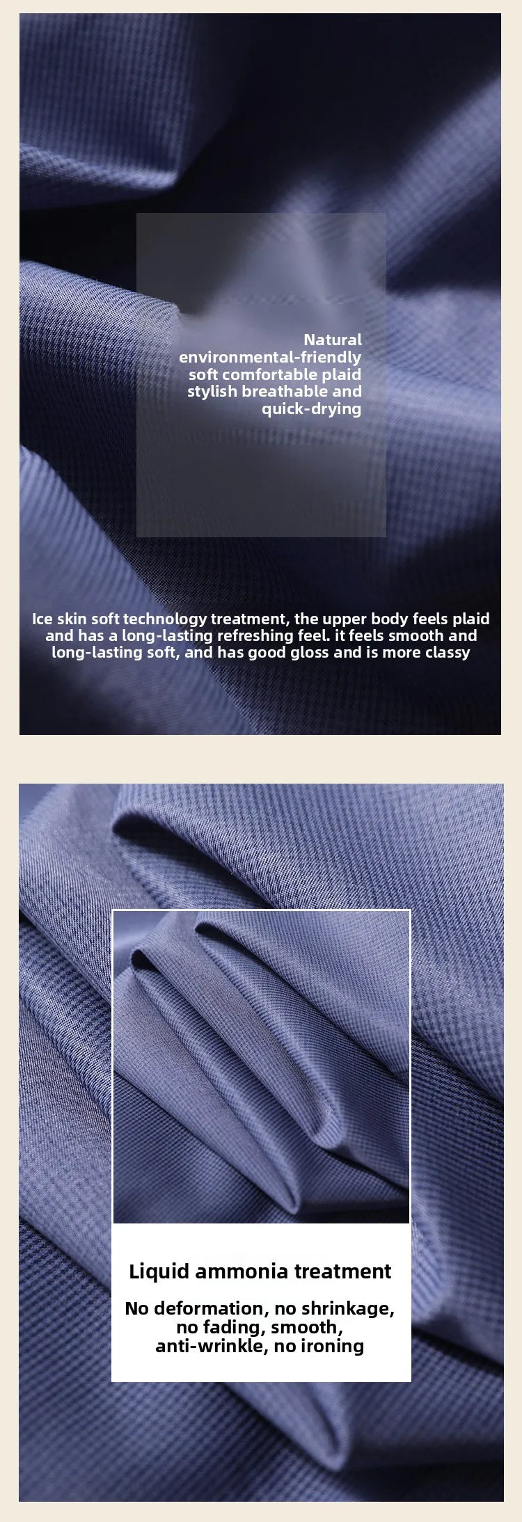 Italian luxury spring new men's business casual long-staple cotton shirt thousand bird plaid dark pattern shirt