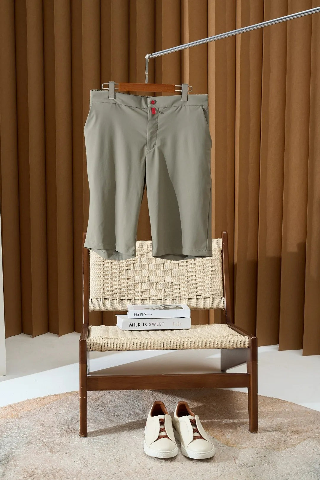 Italian Kiton old money style high version 25 summer six minute straight leg casual quick drying shorts