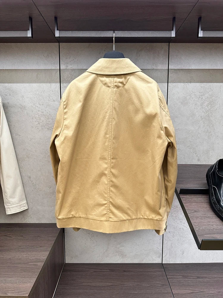 2025 spring new kiton chiton men's long-sleeved flight suit fashion versatile lapel solid color jacket
