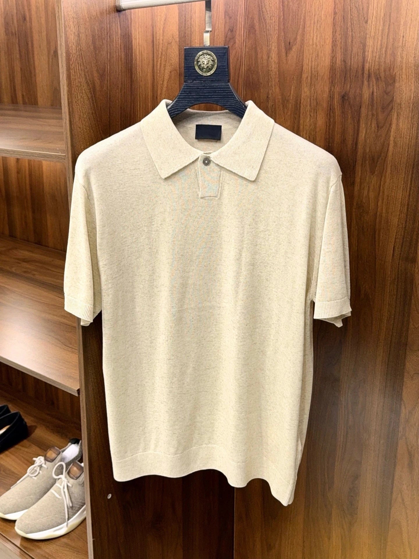 High Quality, Linen Blend, Elegant Business Commuter Stretch Knitted Sweater Lapel Short Sleeve T-Shirt Polo Shirt