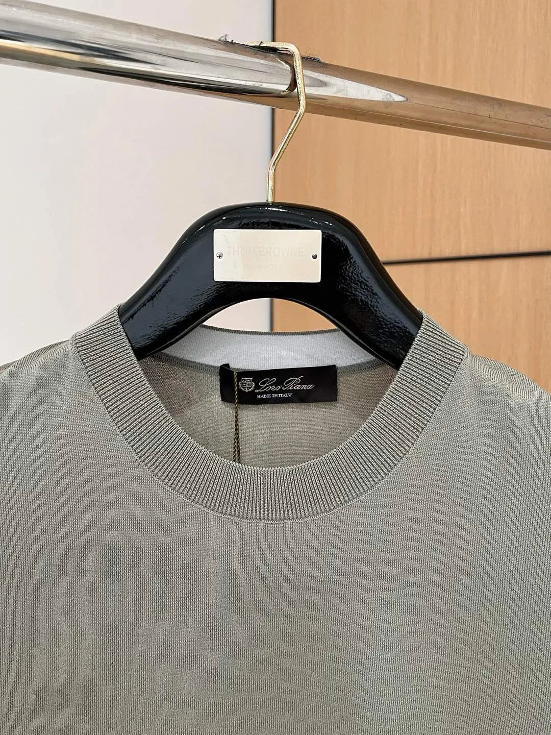 Italian LP Men's Spring/Summer New Collection Wool Sand Thread Cotton Simple Fashion Round Neck Knitted Short Sleeve T-shirt