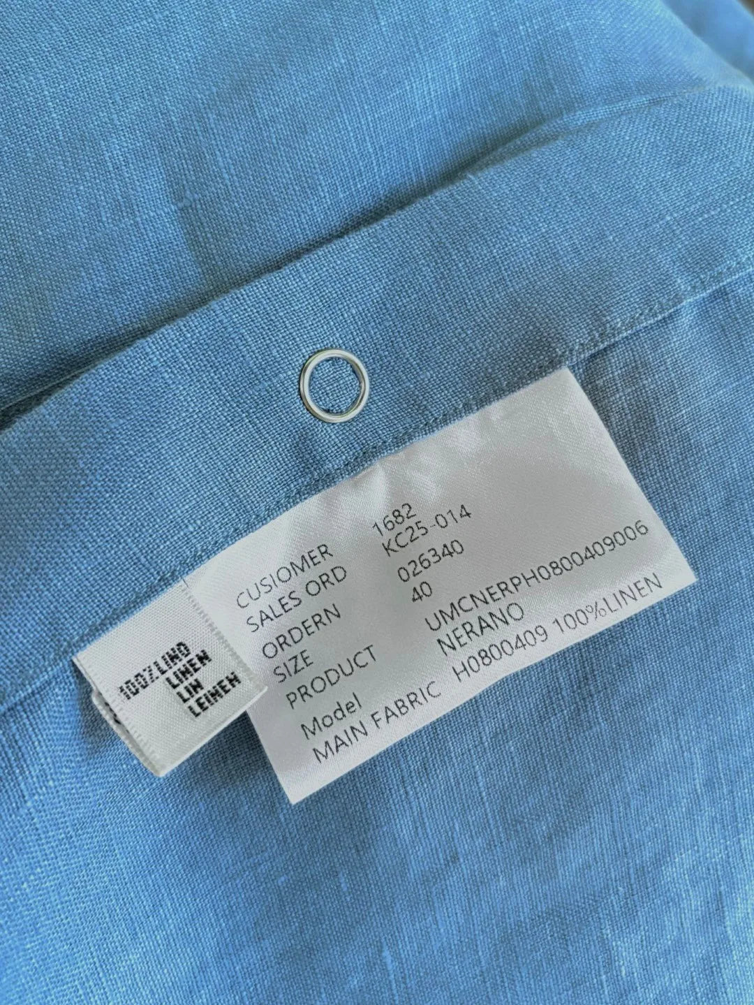 Italian Kiton European and American light luxury men's clothing 25 summer linen casual elegant short sleeved shirt
