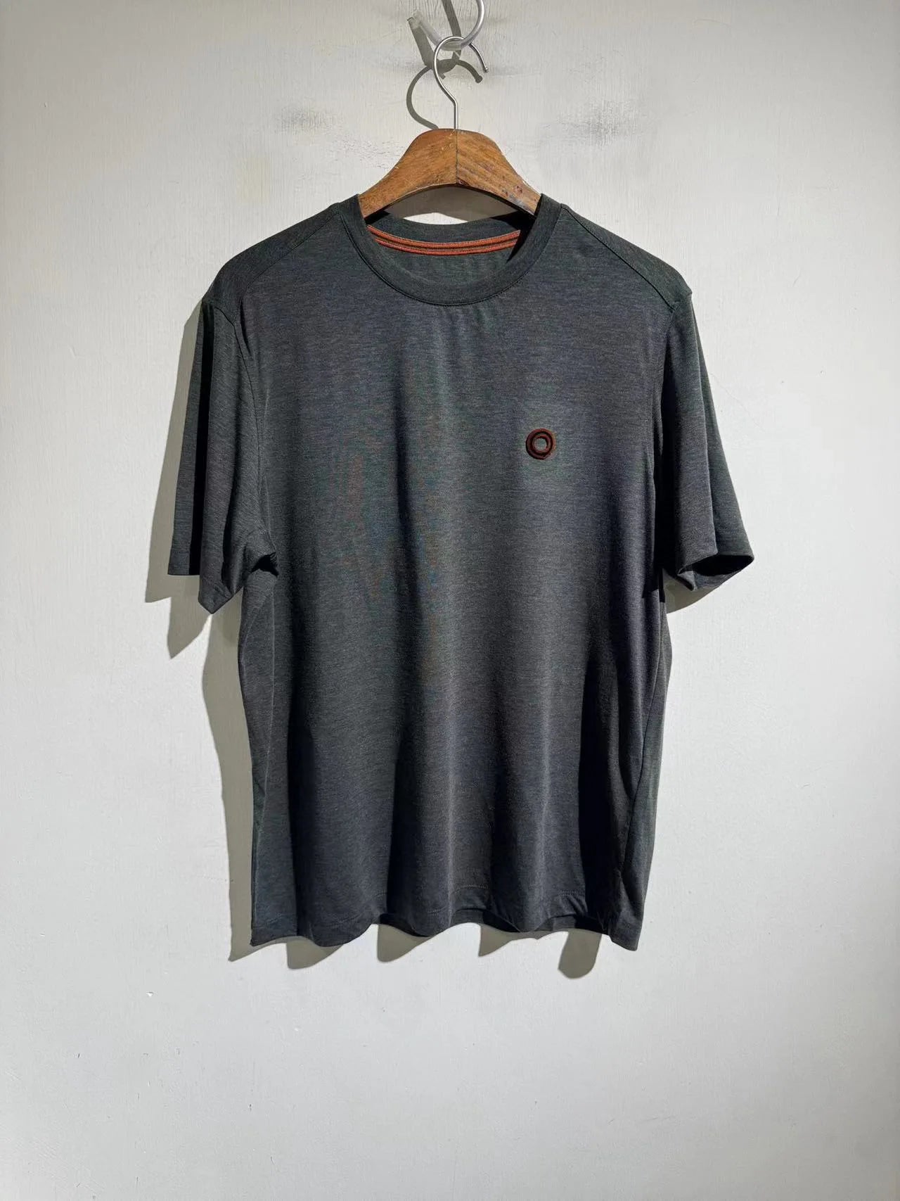 Wool blended 2025 spring and summer new, toothbrush embroidered contrasting color round neck casual short-sleeved T-shirt