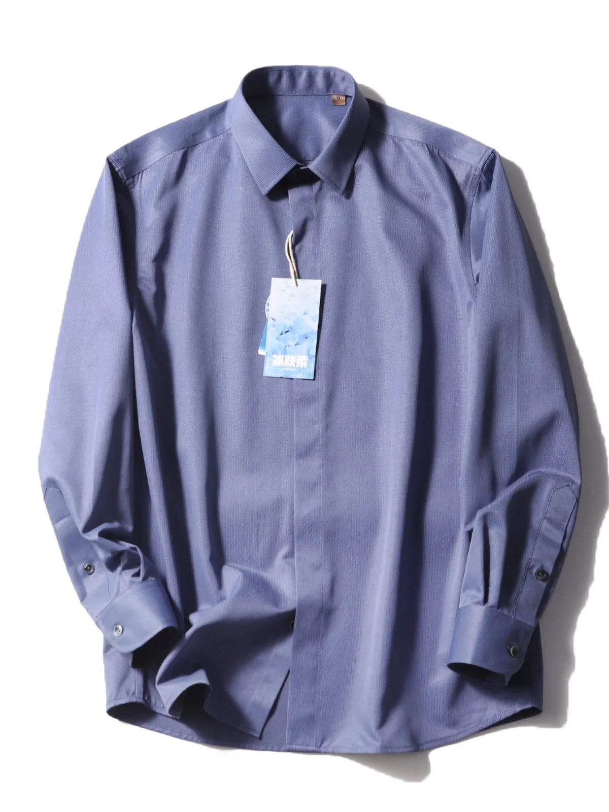 Italian luxury spring new men's business casual long-staple cotton shirt thousand bird plaid dark pattern shirt
