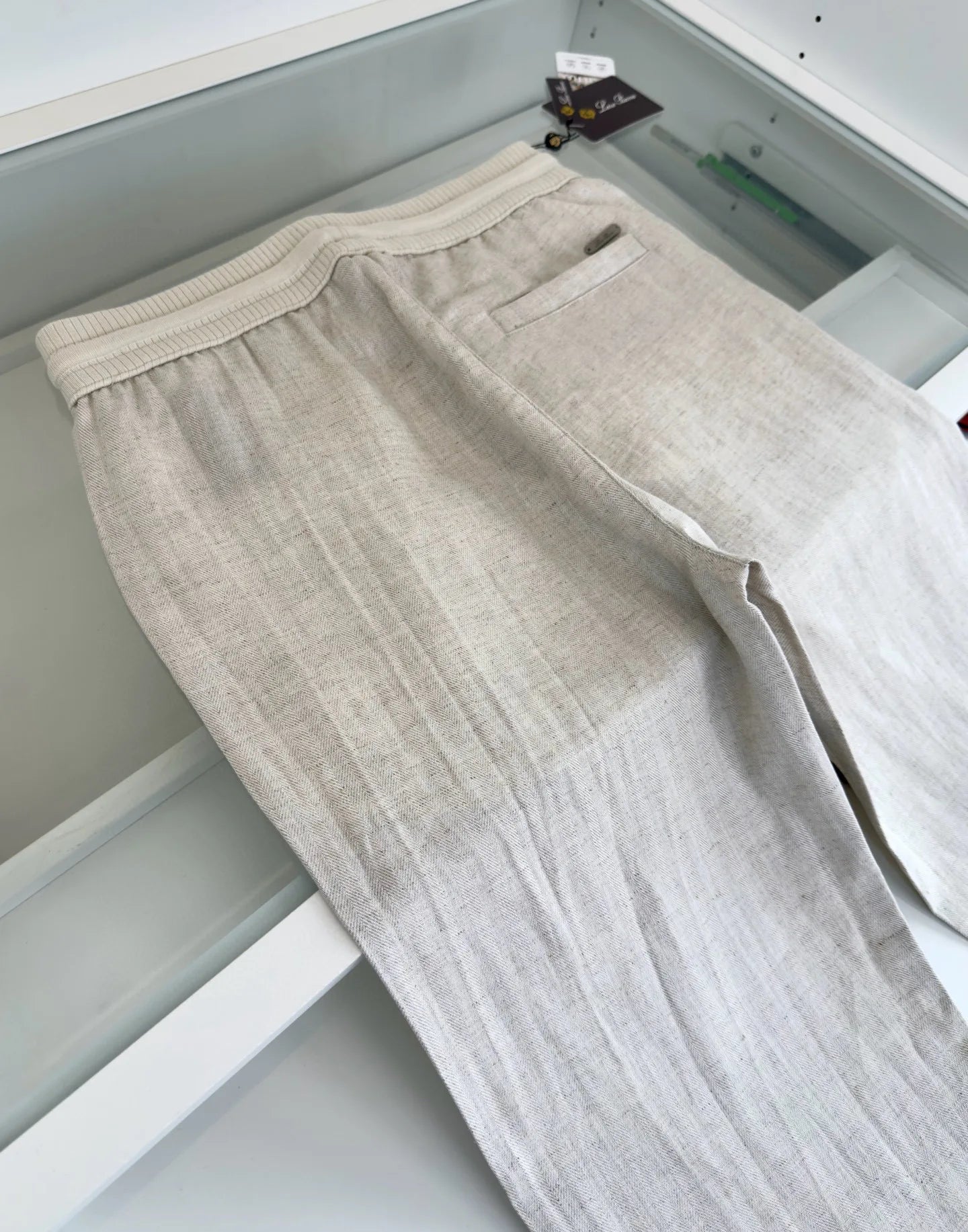 Italian LP men's summer new Tencel linen sweat-absorbing breathable simple fashion straight casual pants