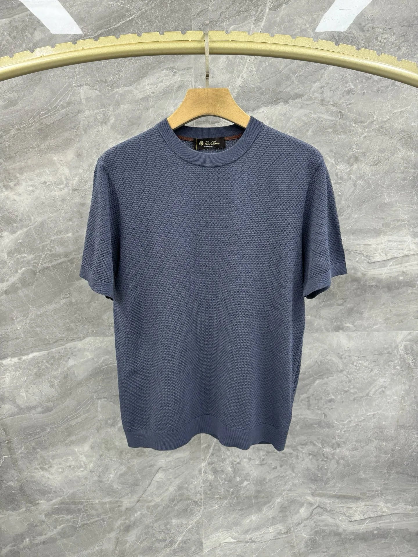 Italian LP men's summer new combed cotton sweat-absorbing breathable fashion casual knitted short-sleeved T-shirt