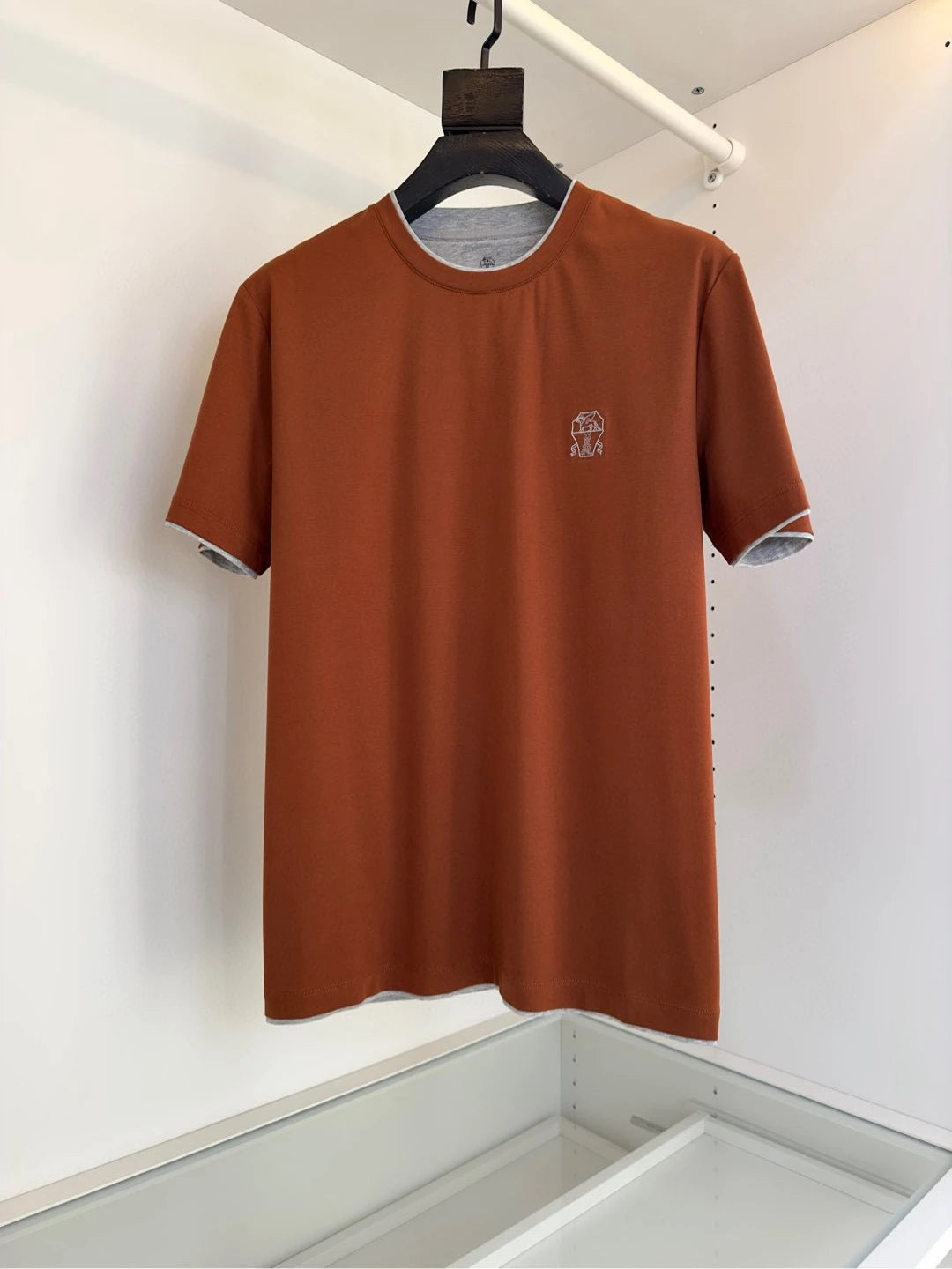 Italy BC men's clothing 25 summer new long-staple cotton breathable fake two fashion casual old money wind short-sleeved T-shirt