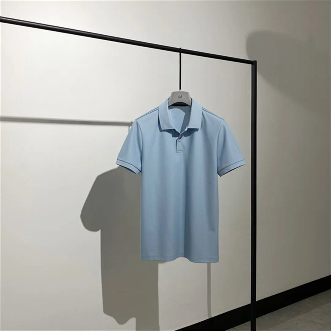 High-end quality, American horse cotton business casual lapel short-sleeved T-shirt polo shirt