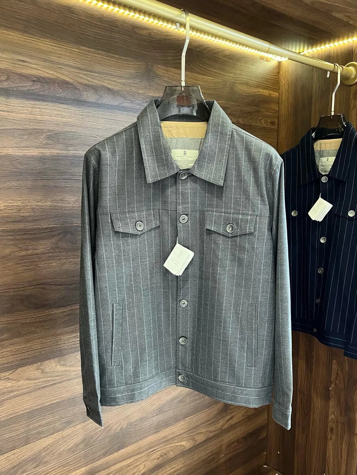 Italy BC old money style men's clothing 24 autumn and winter new wool material striped fashion business casual jacket