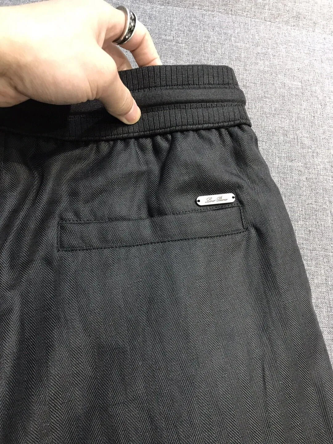 Italian LP European and American light luxury men's clothing linen Tencel elastic waist tether straight casual pants