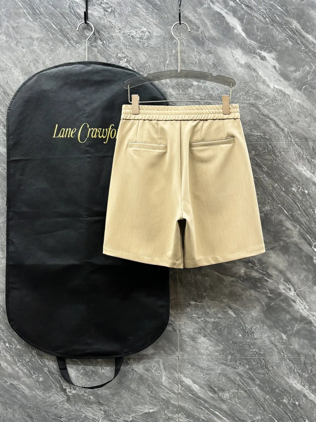 Italian Kiton Simple and Versatile Elastic Waist Straight Leg Linen Casual Shorts