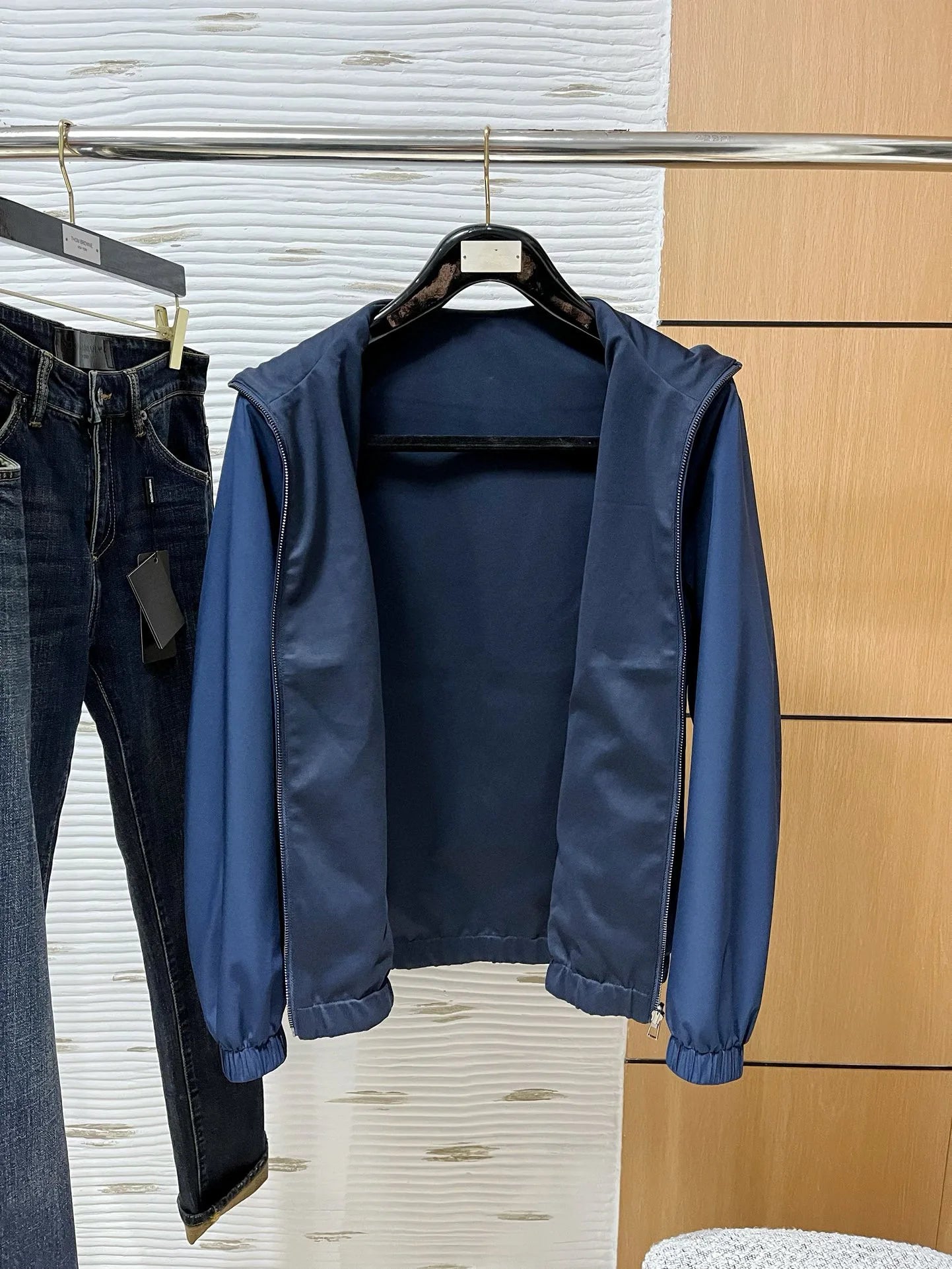 Italian LP men's early spring new fashion casual double-sided windproof wool stand-up collar jacket