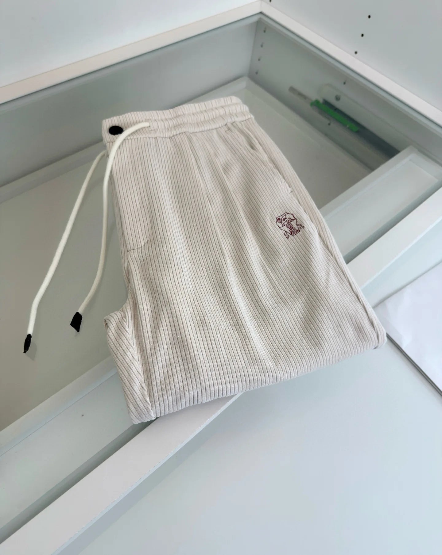 Italy BC spring new corduroy striped solid color versatile fashion old money wind straight casual pants