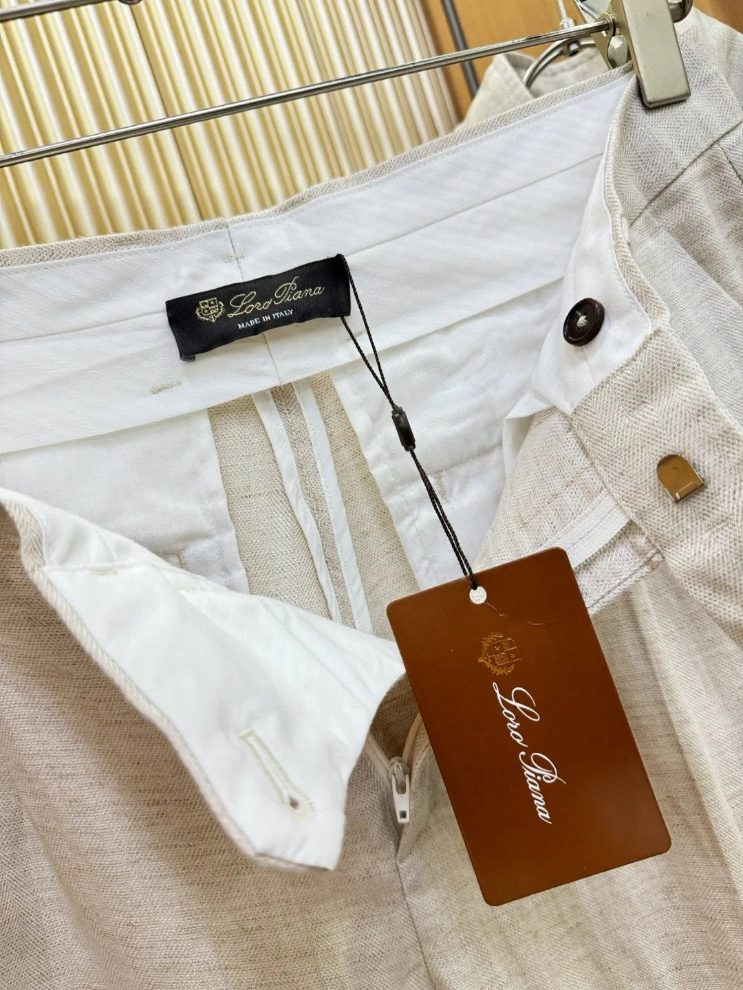 Italian LP light luxury minimalist summer high version straight pants business casual tencel linen pants men
