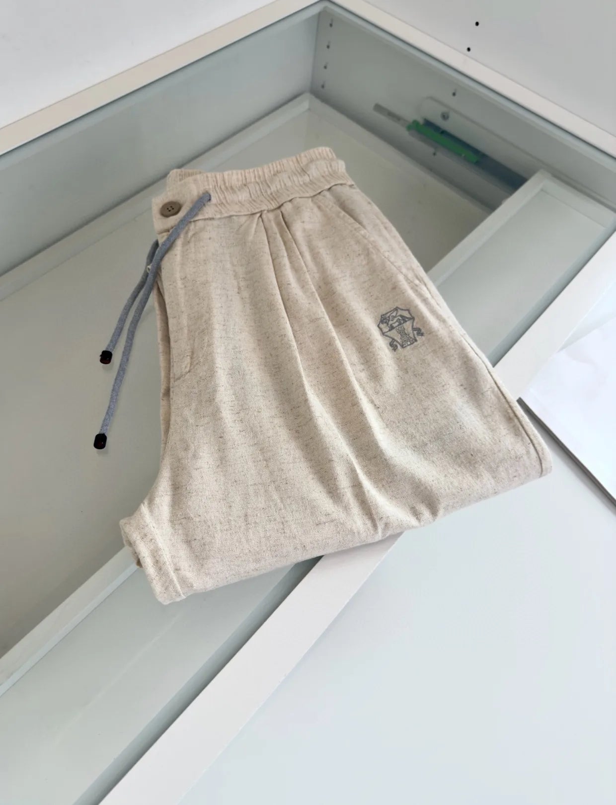 BC 25 Spring/Summer New Linen Sweat Absorbing Breathable Simple Fashion Old Money Style Straight Tube Casual Pants