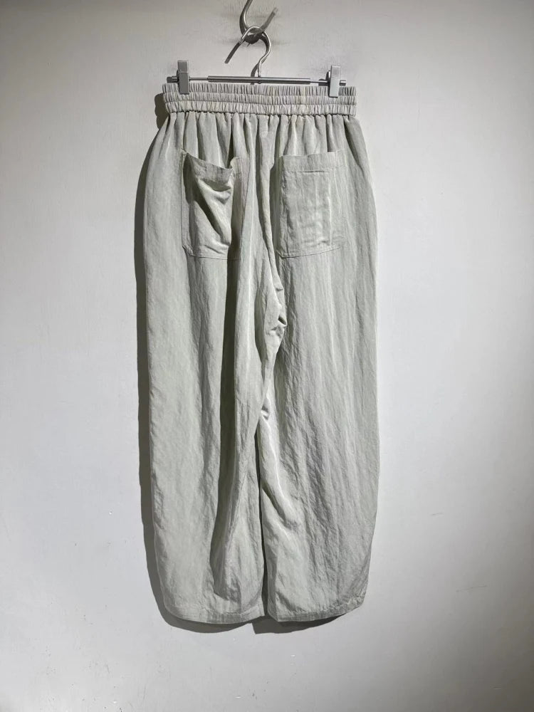 Comfortable and simple, versatile high-grade elastic elastic waist drawstring straight loose casual pants men