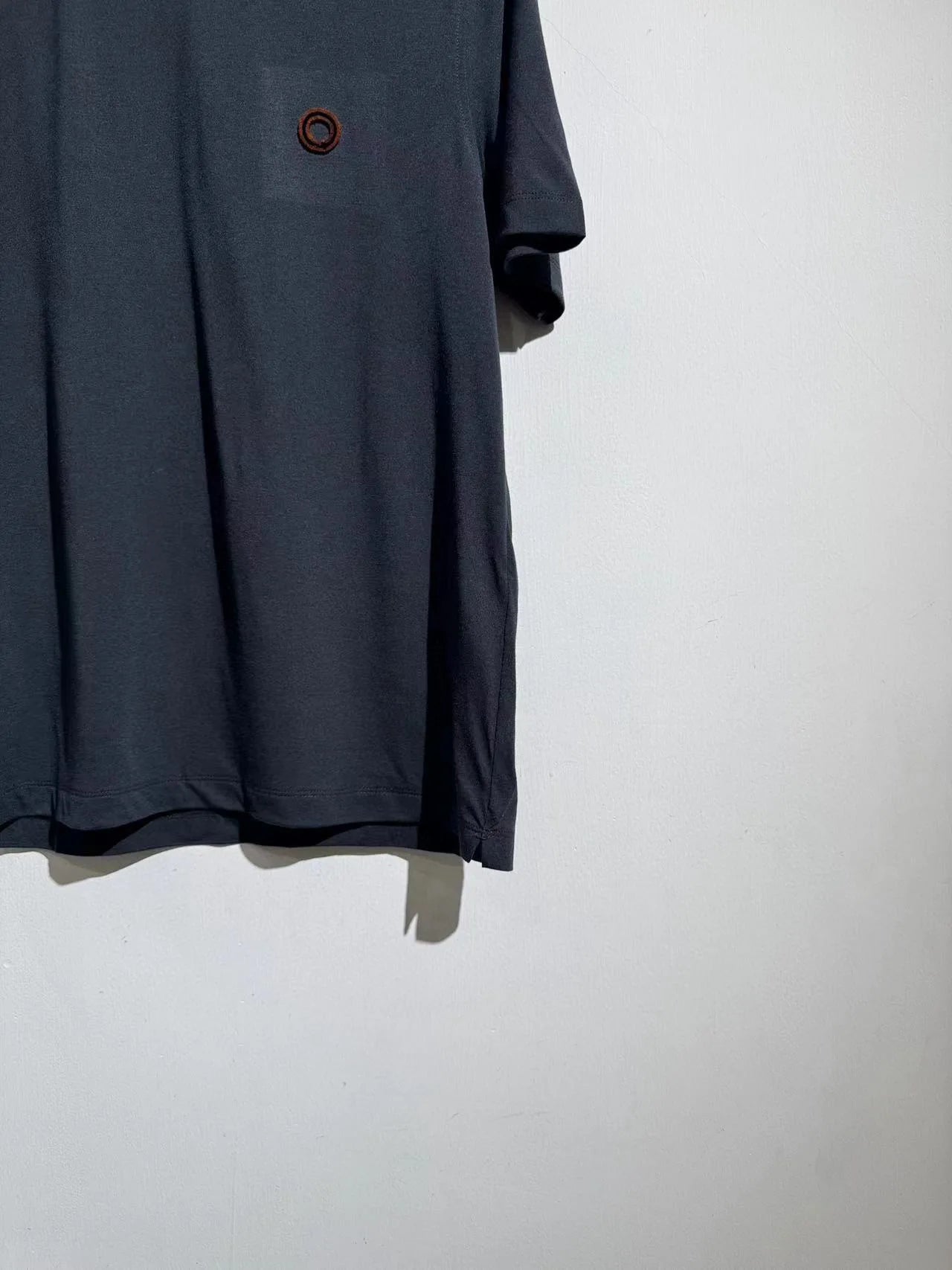 Wool blended 2025 spring and summer new, toothbrush embroidered contrasting color round neck casual short-sleeved T-shirt