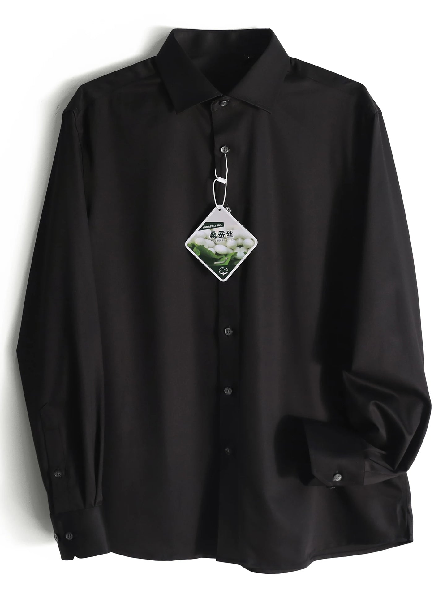 ZZ series 2025 early spring men's light luxury high-end mulberry silk modal blended business casual long-sleeved shirt 9834