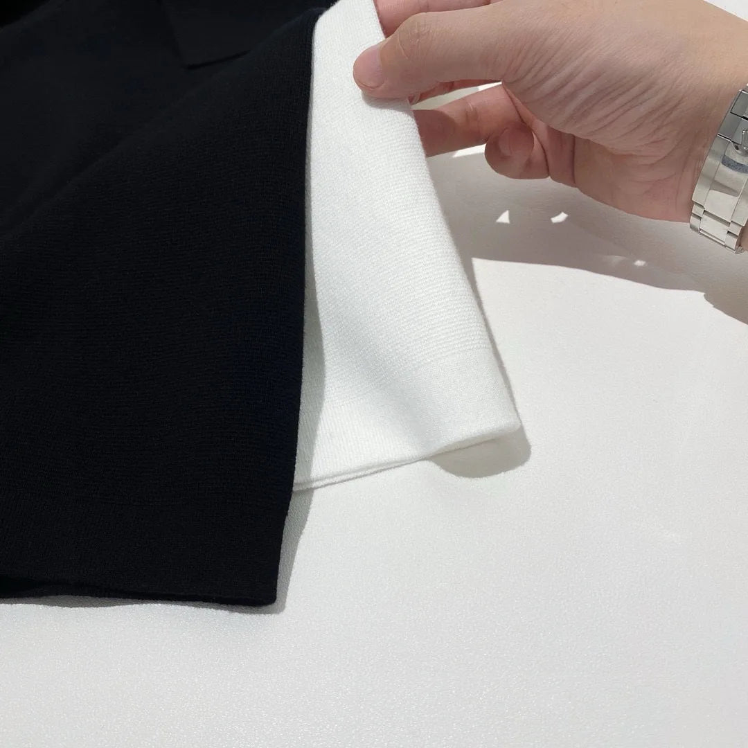 Toning premium spring and summer business, super soft cotton yarn, casual knitted polo shirt, short-sleeved polo shirt
