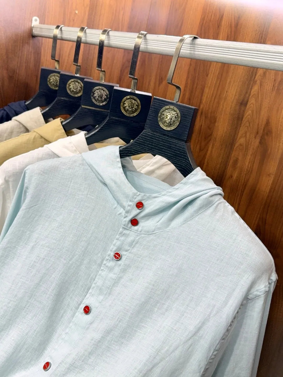 Italian Kiton Old Money Wind Summer High Version Pure Linen Windproof Sunscreen Casual Hooded Shirt Thin Jacket Men and Women