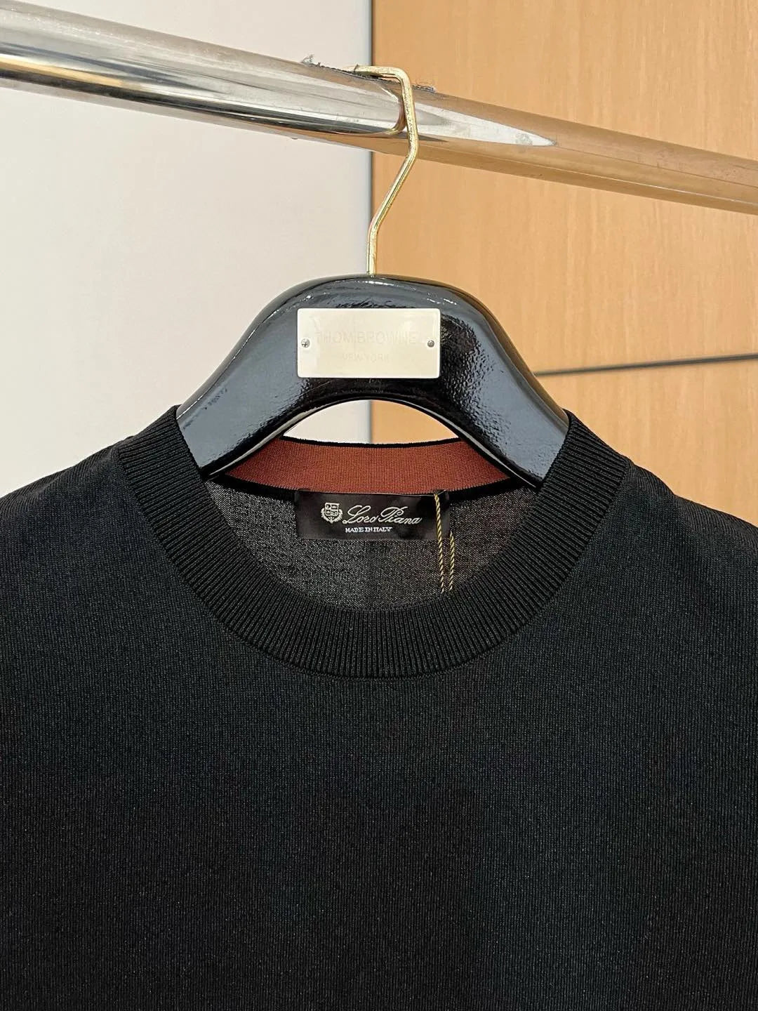 Italian LP Men's Spring/Summer New Collection Wool Sand Thread Cotton Simple Fashion Round Neck Knitted Short Sleeve T-shirt