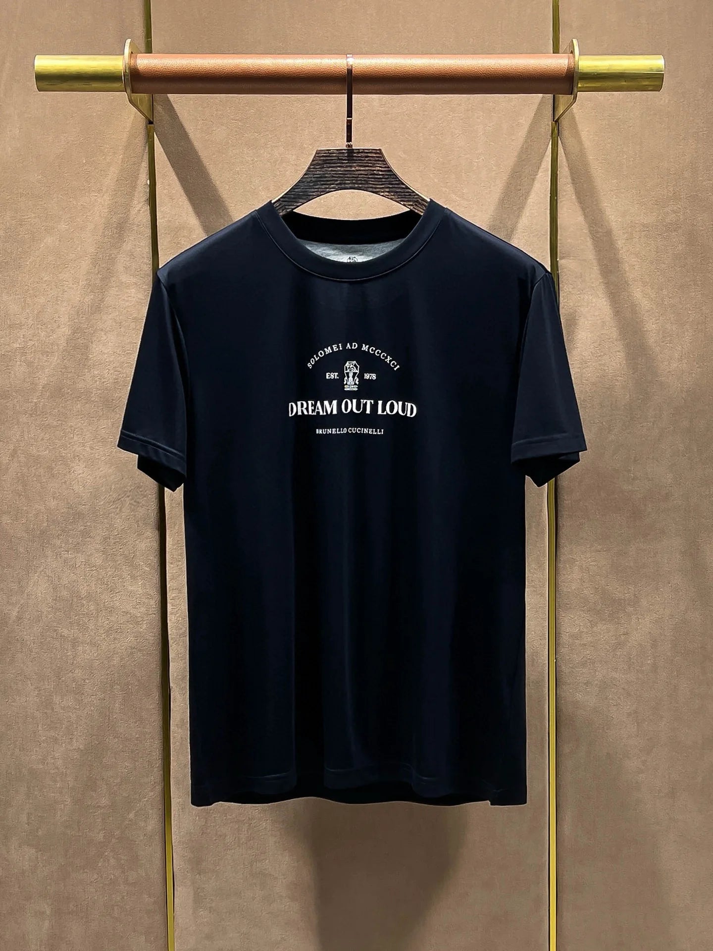 Italy BC men's clothing summer new cotton breathable solid color fashion casual old money wind round neck short sleeve T-shirt