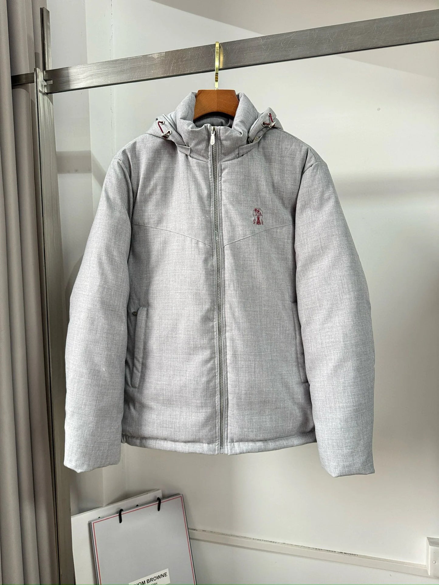 Italian BC men's autumn and winter new fashion casual thick warm stand collar hooded cotton coat thick jacket