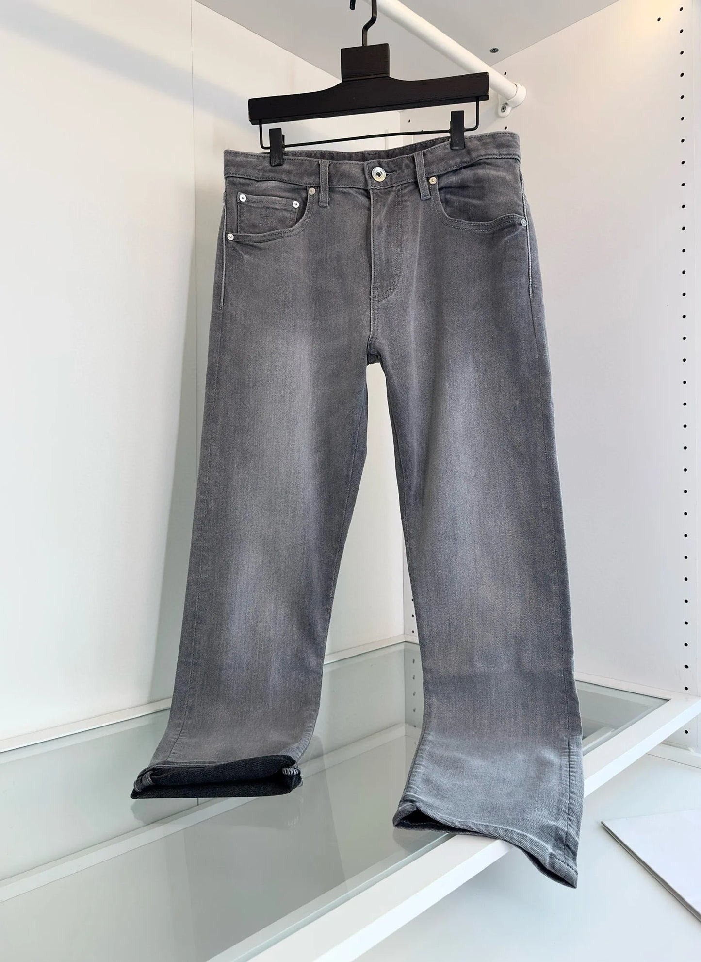 Italy BC old money style men's clothing 25 spring and summer new washed gray fashion business casual small straight jeans