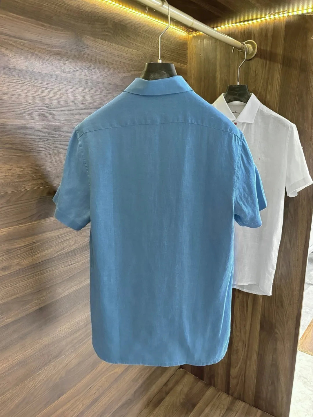 Italian Kiton European and American light luxury men's clothing 25 summer linen casual elegant short sleeved shirt