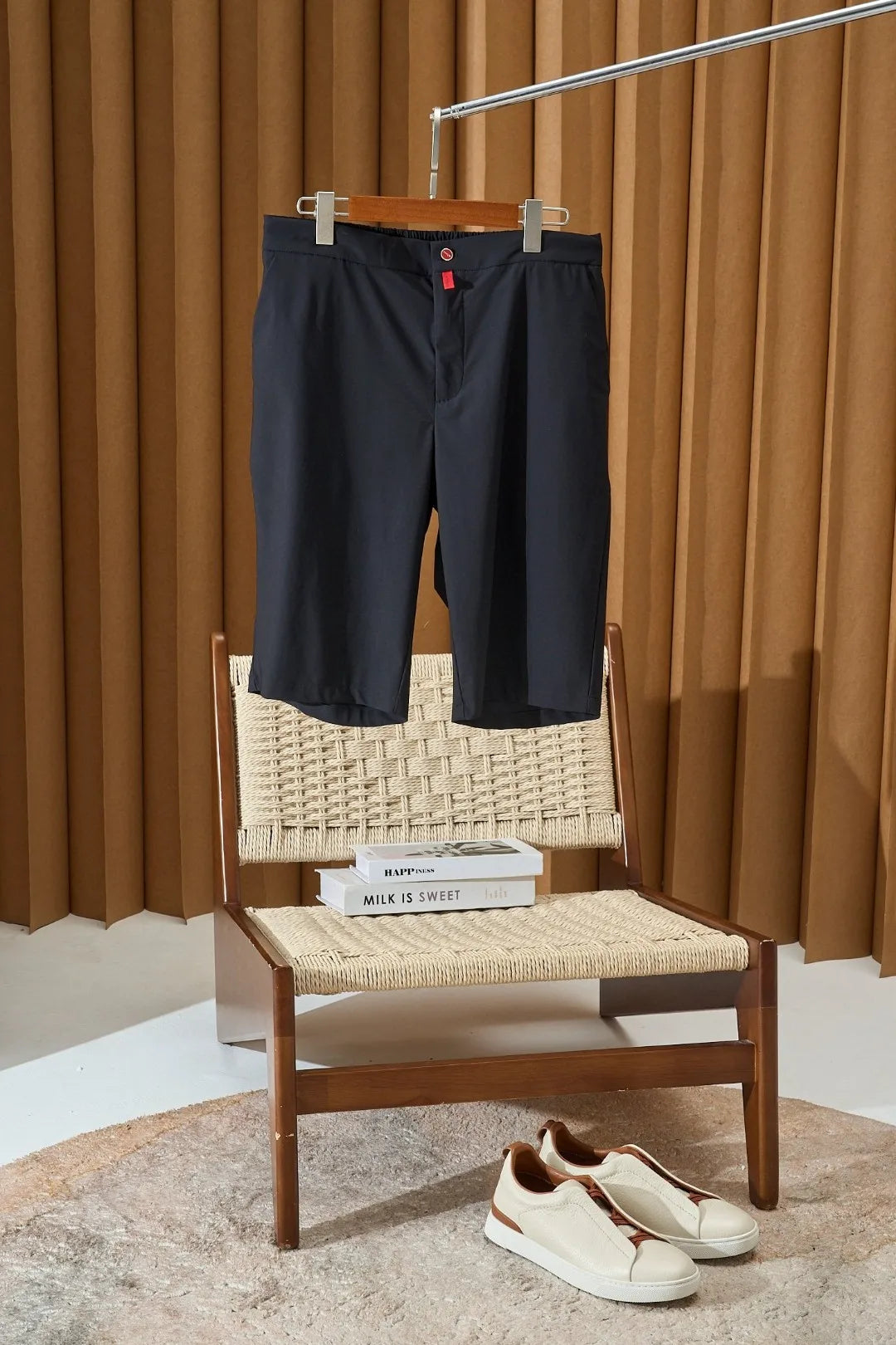Italian Kiton old money style high version 25 summer six minute straight leg casual quick drying shorts
