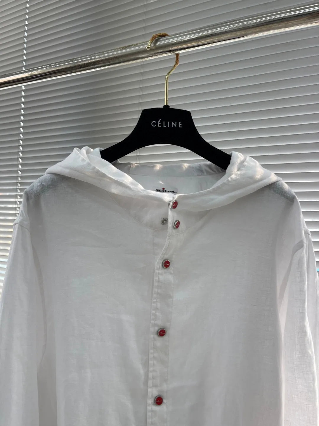 Italian Kiton Old Money Wind Summer High Version Pure Linen Windproof Sunscreen Casual Hooded Shirt Thin Jacket Men and Women