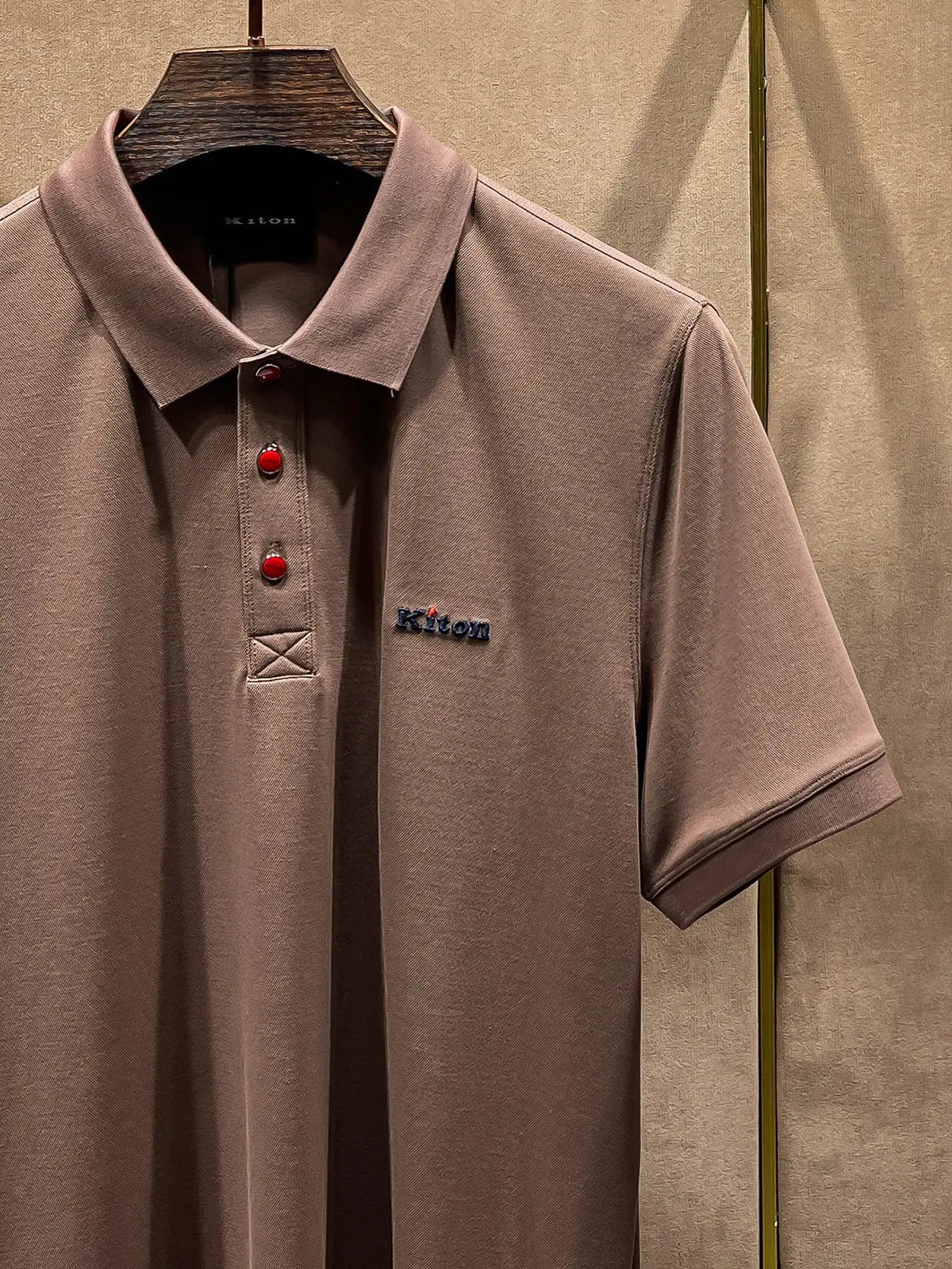 Summer kiton Chiton embroidered men's lapel short-sleeved solid color simple fashion versatile casual POLO shirt