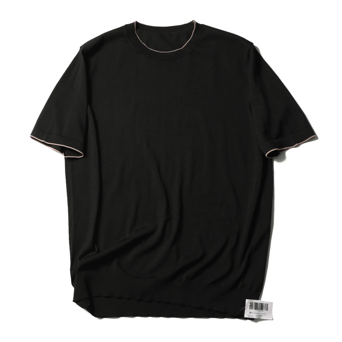 2025 summer new men's urban commuting solid color Tencel mulberry silk blended cool knitted short-sleeved T-shirt