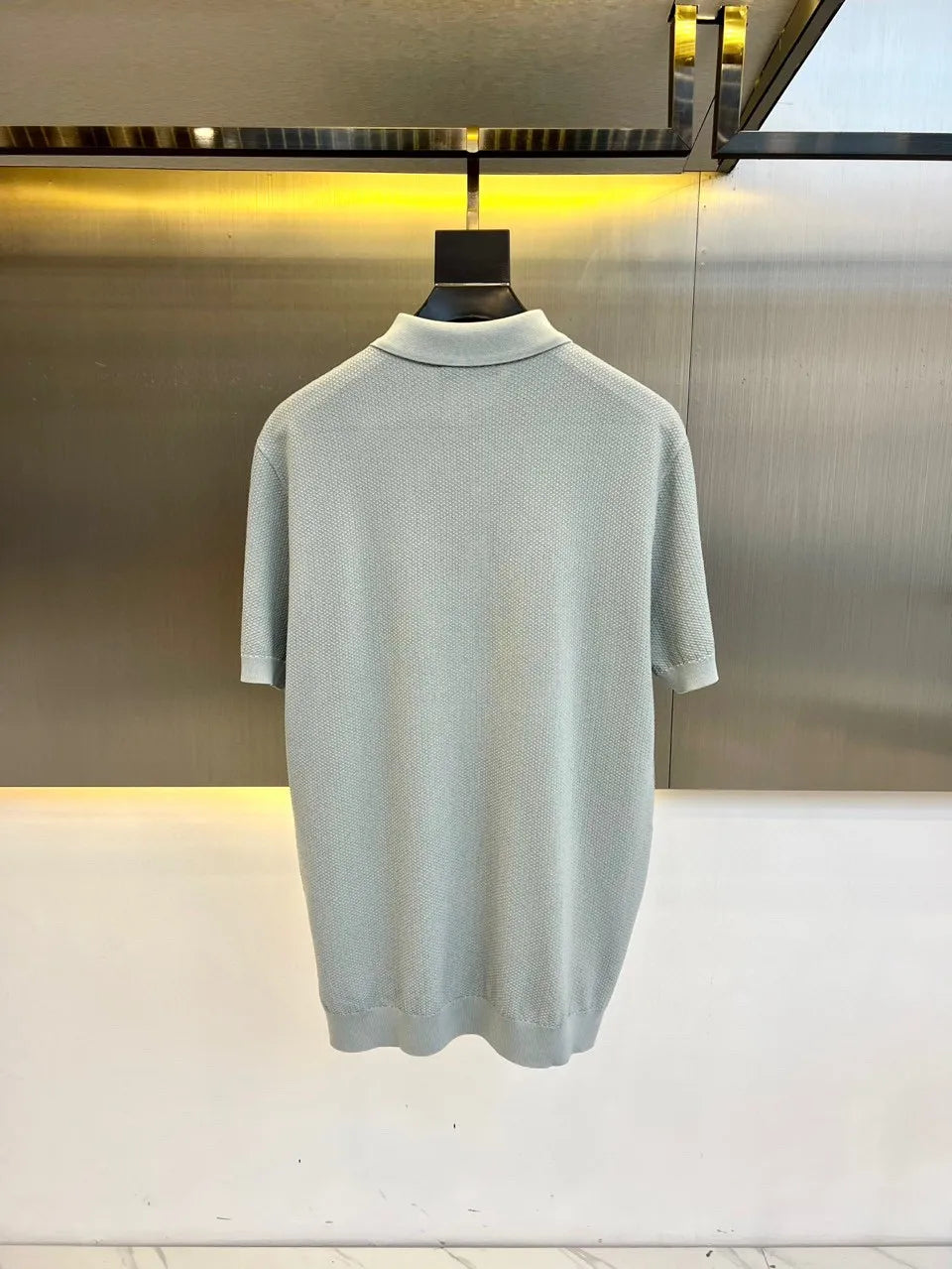 LP Italian style vintage style light luxury summer cotton blend knit lapel short sleeved casual polo shirt