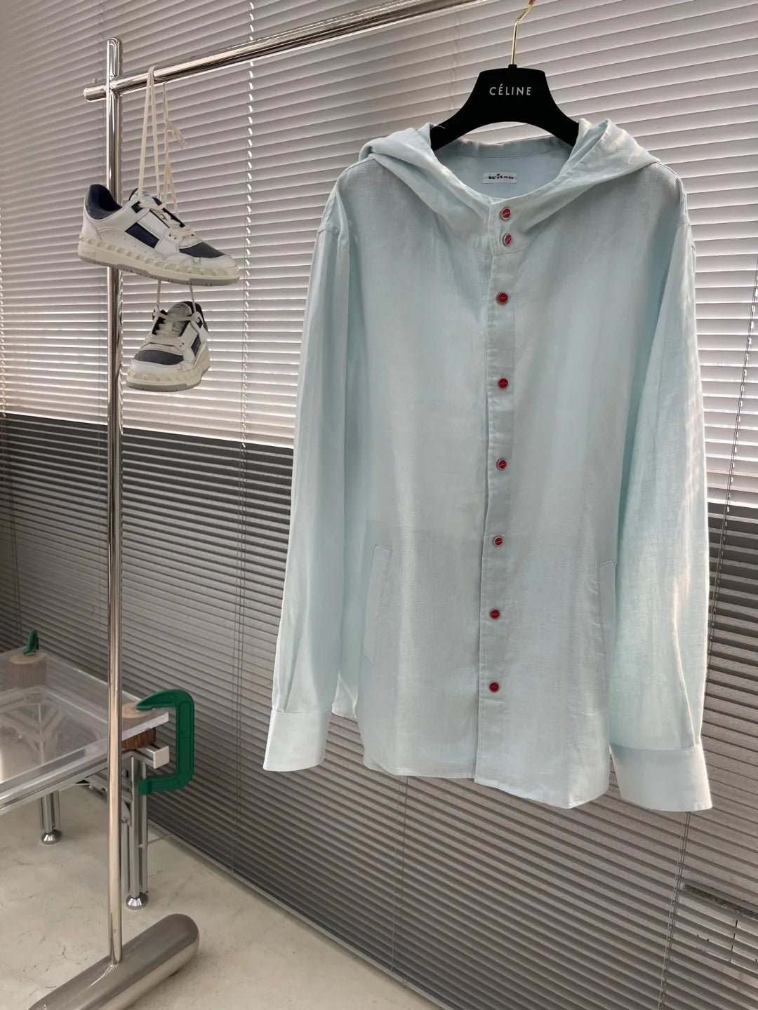 Italian Kiton Old Money Wind Summer High Version Pure Linen Windproof Sunscreen Casual Hooded Shirt Thin Jacket Men and Women