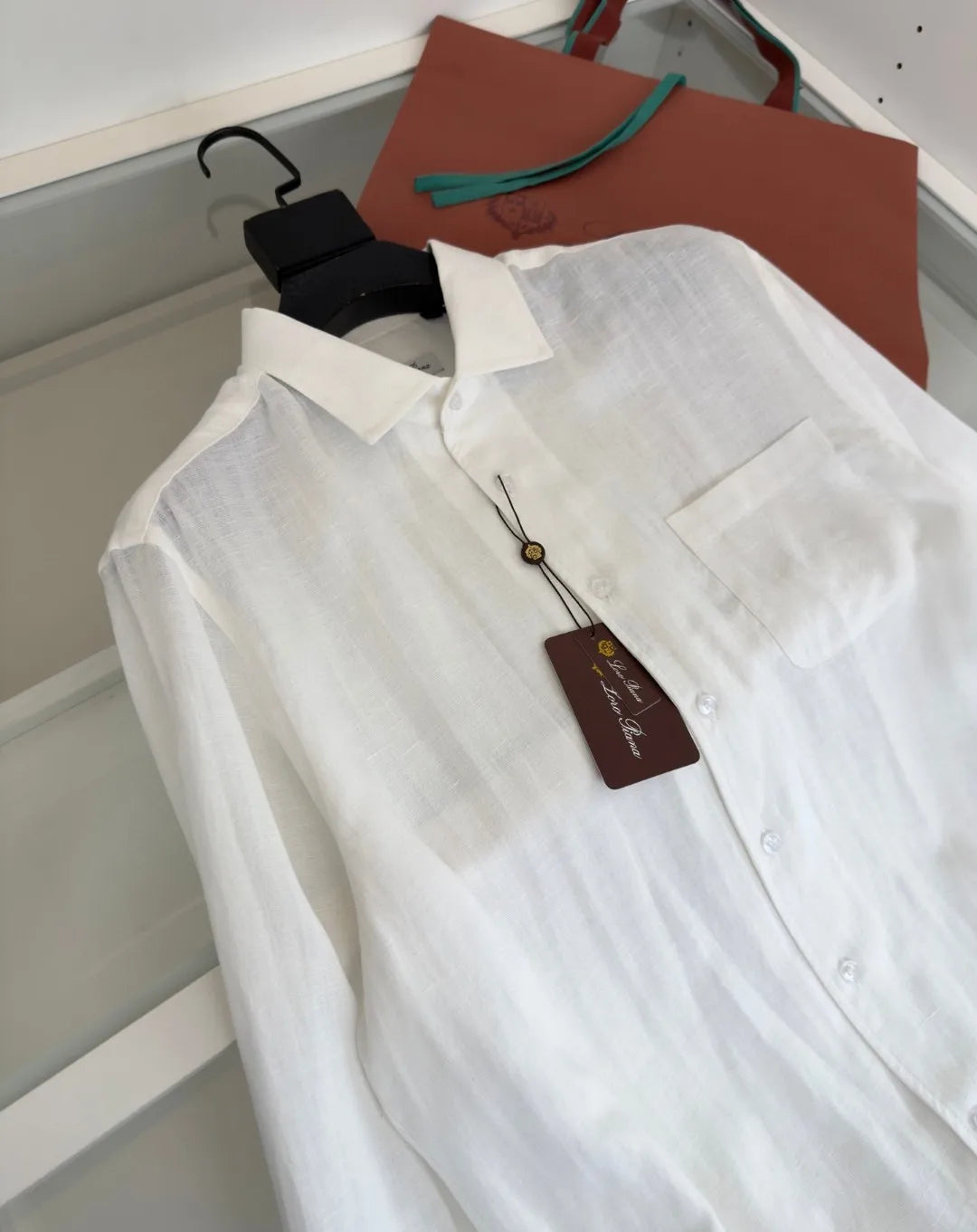 Italian LP Light Luxury Men's Spring and Summer Pure Linen Business Casual Elegant Long Sleeve Shirt Shirt