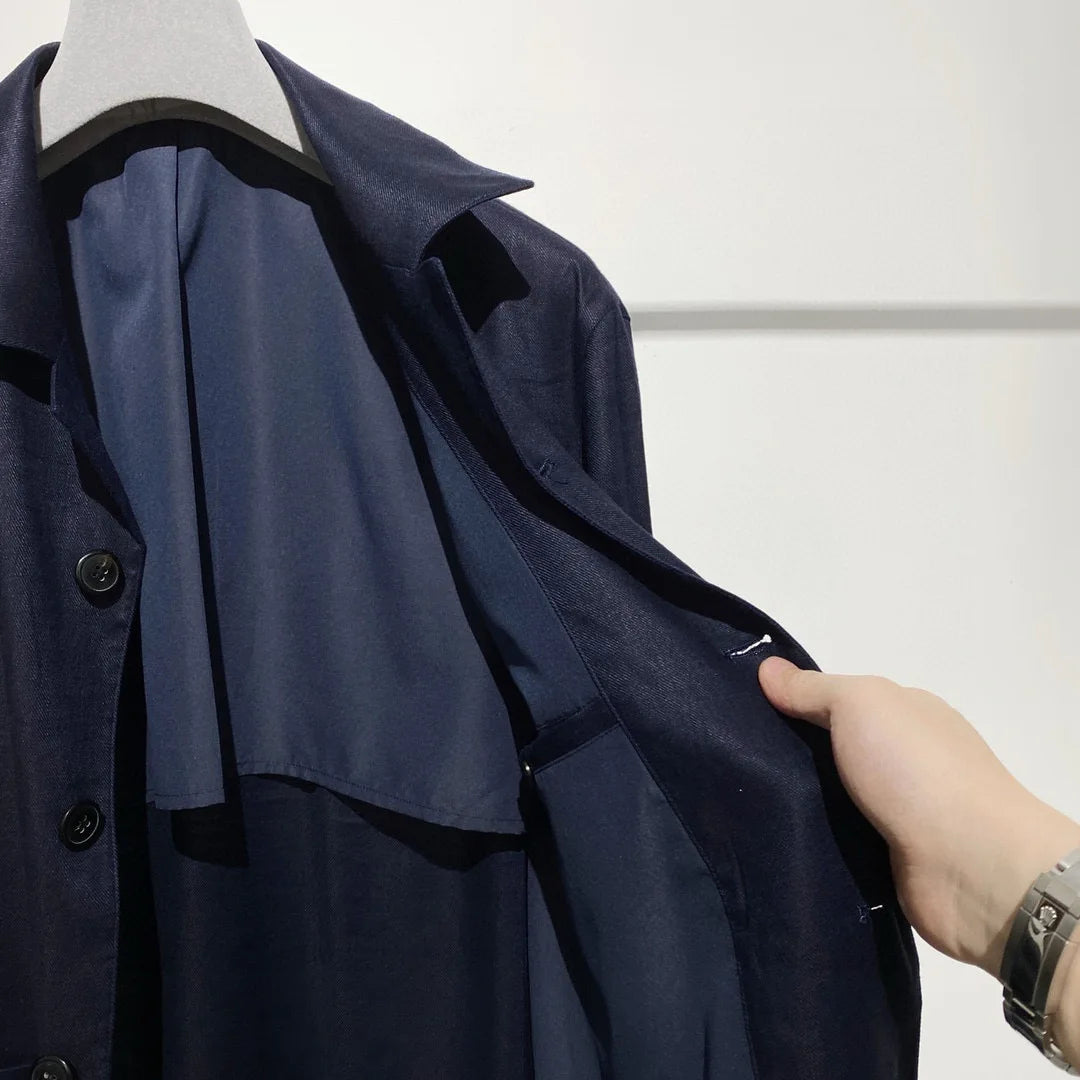 Classic old money style, high-end skin-friendly texture, breathable lapel linen tooling jacket
