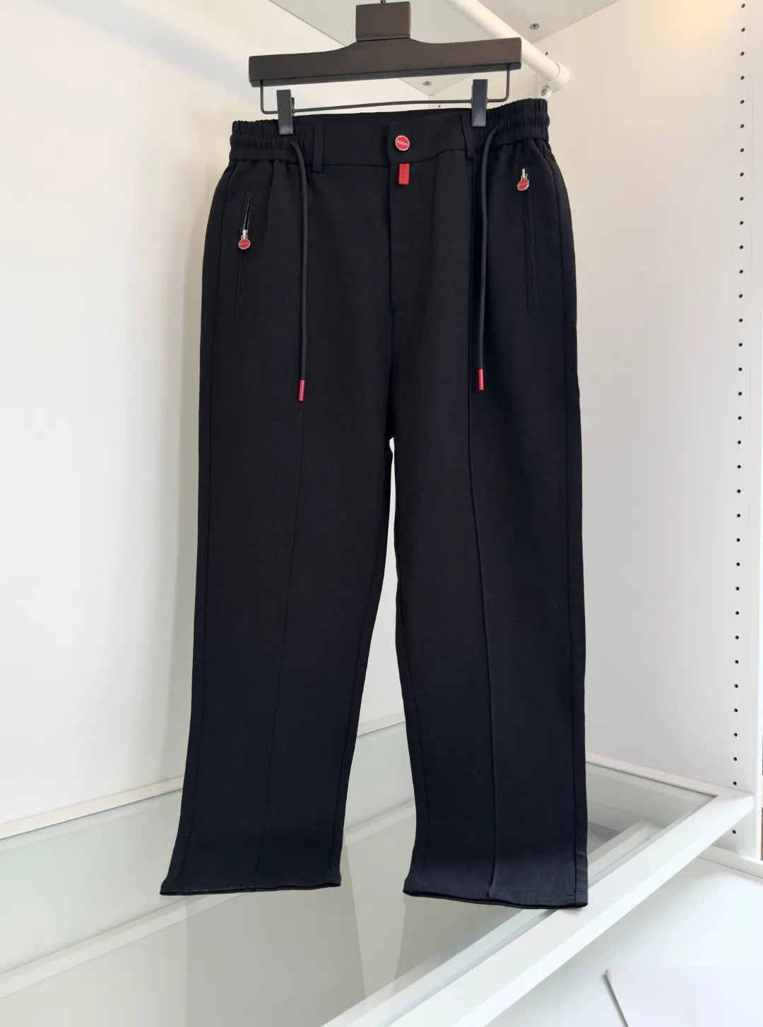 Italian Kiton vintage style summer high version elastic waist straight leg linen casual pants