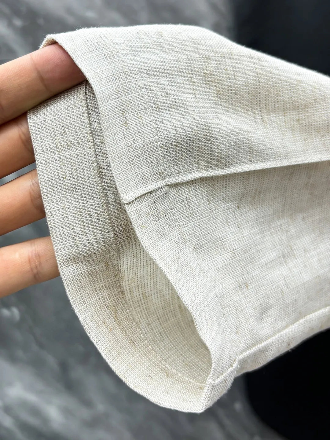 Kiton summer simple and versatile elastic waistband tied rope straight tube linen casual pants