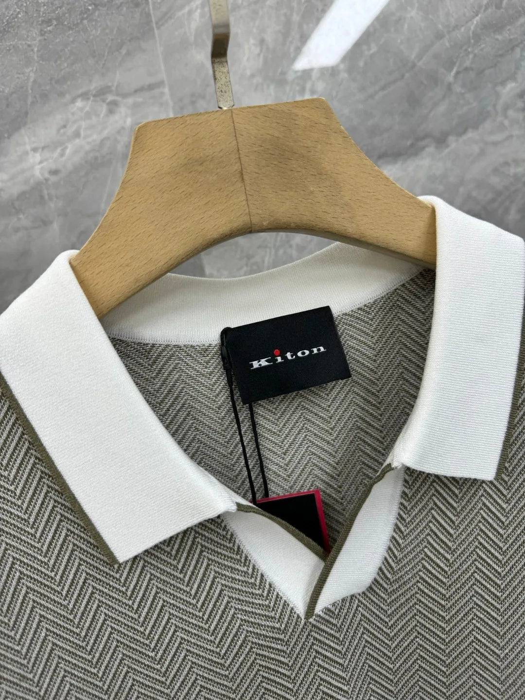Kiton Italian European and American old money wind 25 summer lapel short-sleeved cotton blended silk business casual polo shirt