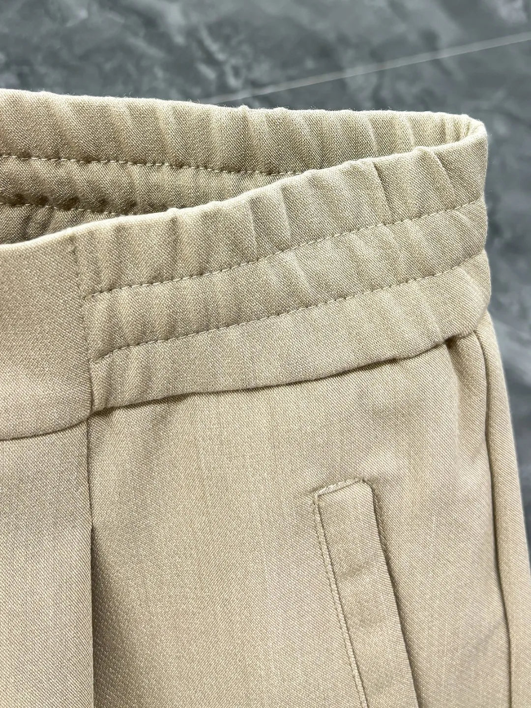 Italian Kiton Simple and Versatile Elastic Waist Straight Leg Linen Casual Shorts