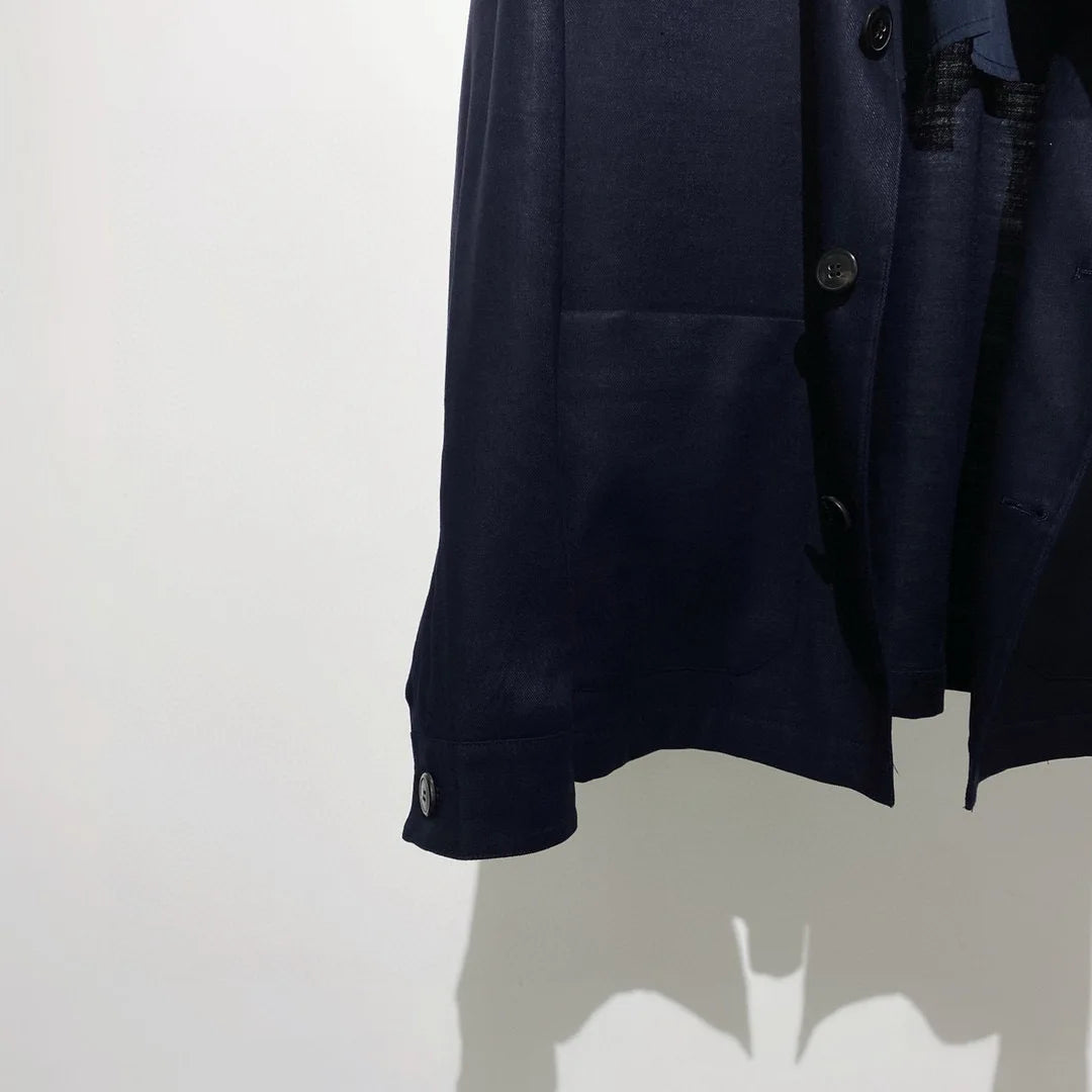 Classic old money style, high-end skin-friendly texture, breathable lapel linen tooling jacket