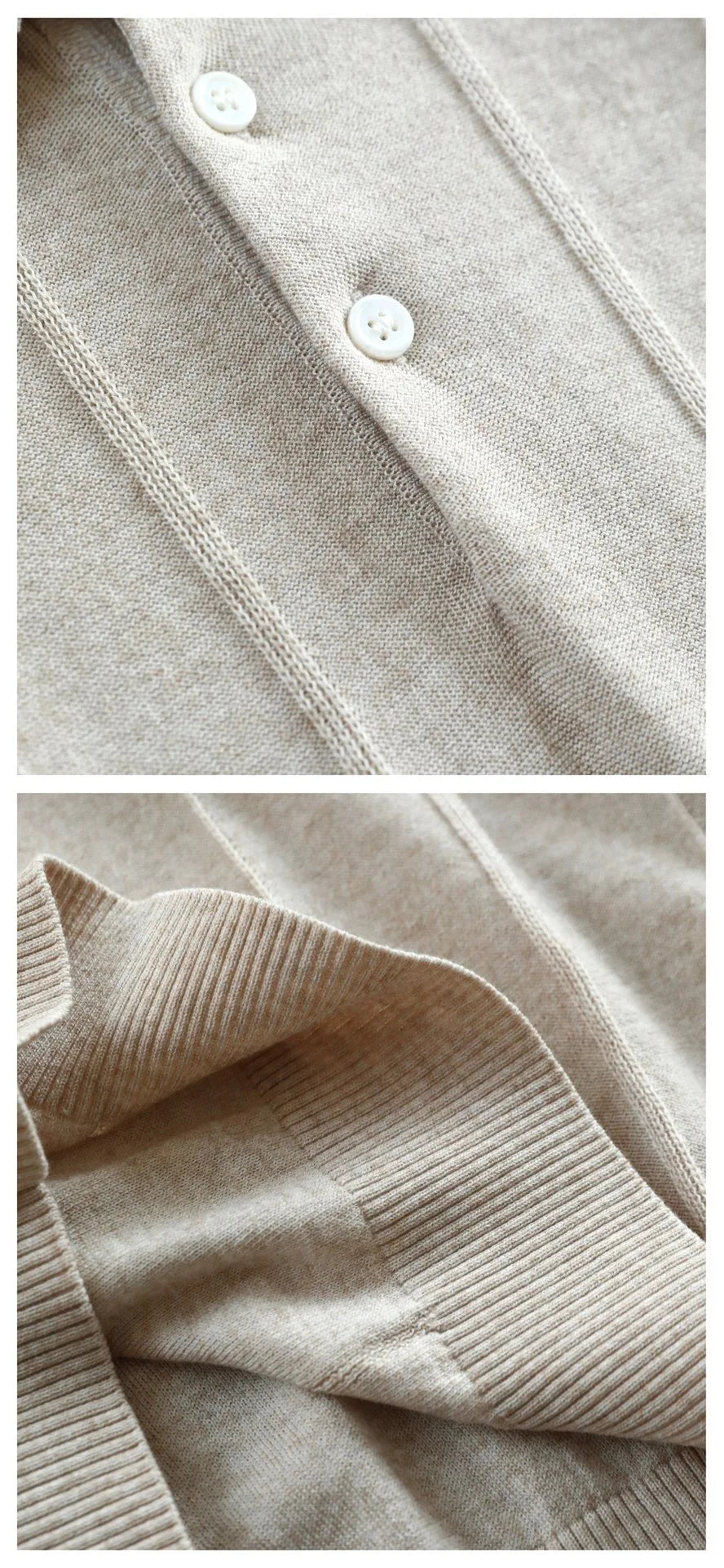 Low key and high texture, Lyocell wool blended LP knitted sweater casual lapel short-sleeved T-shirt polo shirt