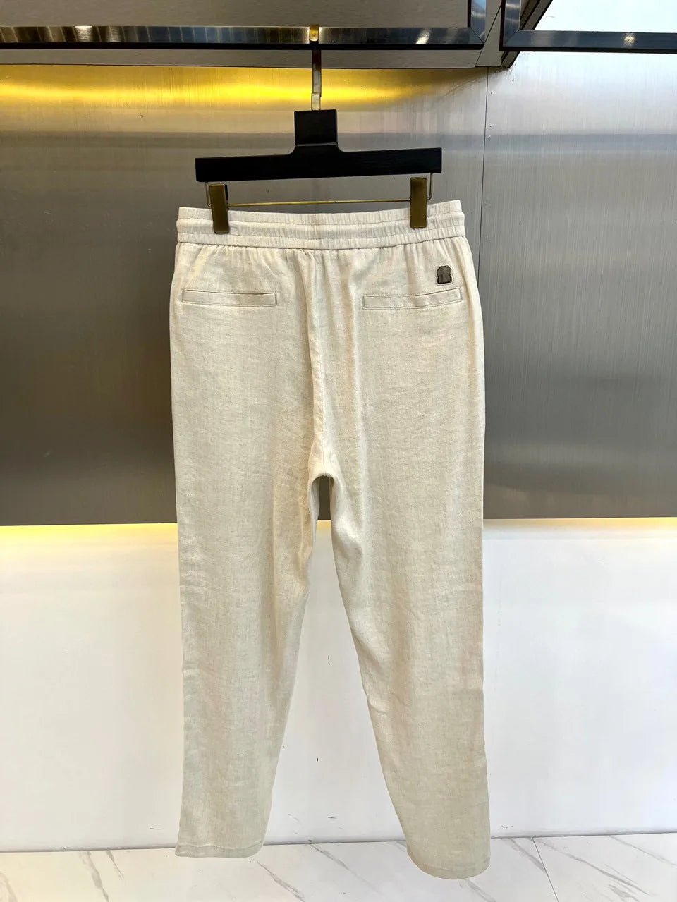 Italy BC men's summer new linen fabric breathable comfortable fashion business old money wind straight casual pants