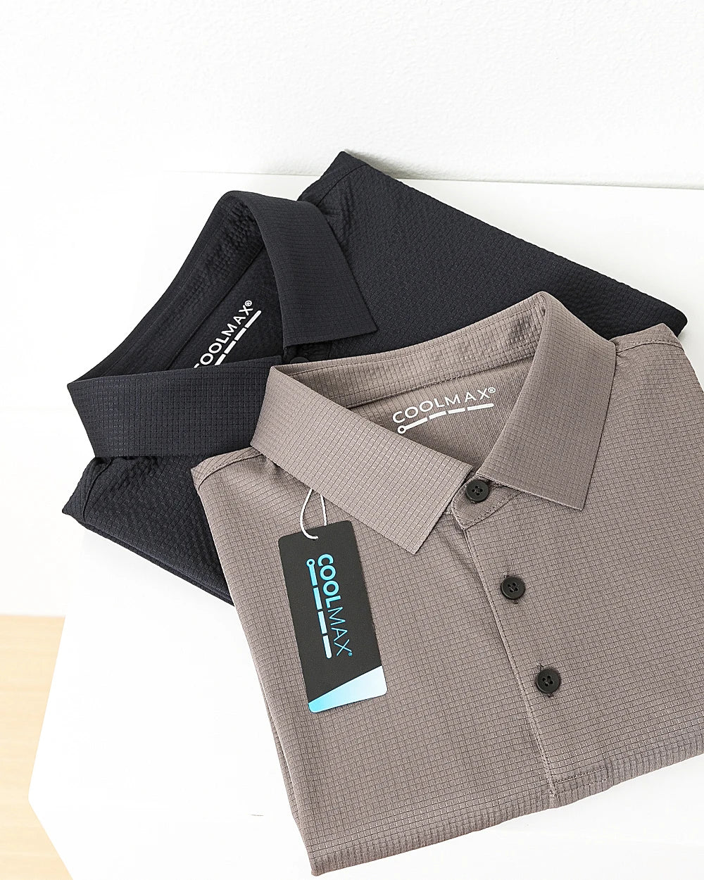 Coolmax Cool Sense Technology Summer New Business and Leisure Breathable Quick Drying Short Sleeve Anti Wrinkle Polo Shirt