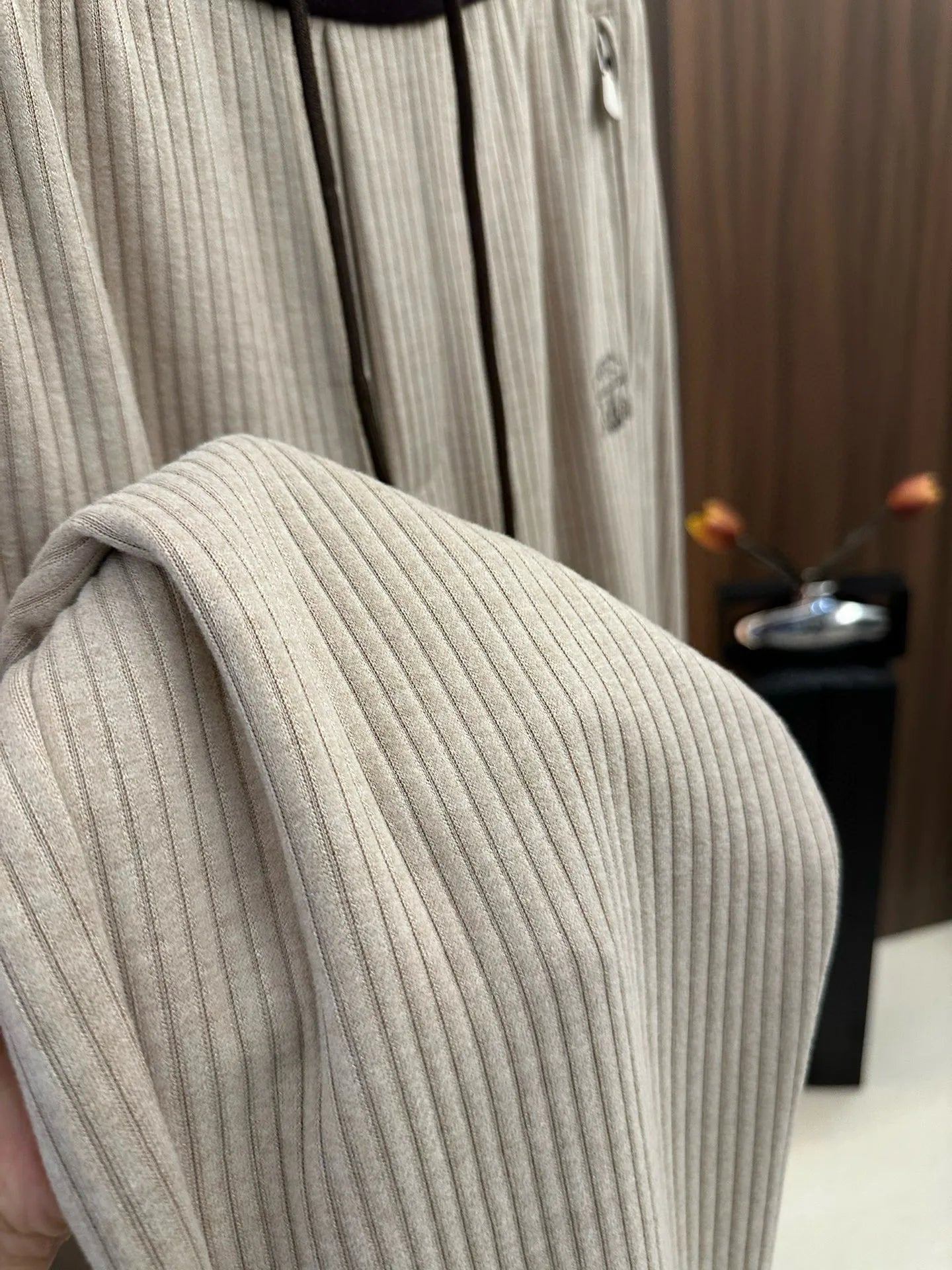 BC old money style men's clothing autumn and winter new wool striped versatile loose straight sweatpants business casual pants