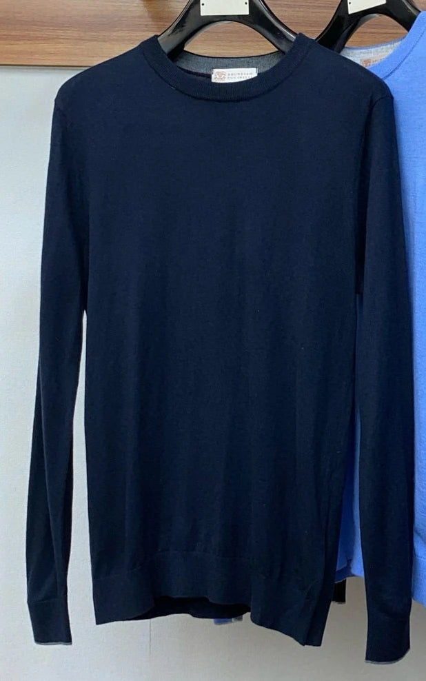 Italian BC men's cashmere yarn solid color knitted sweater