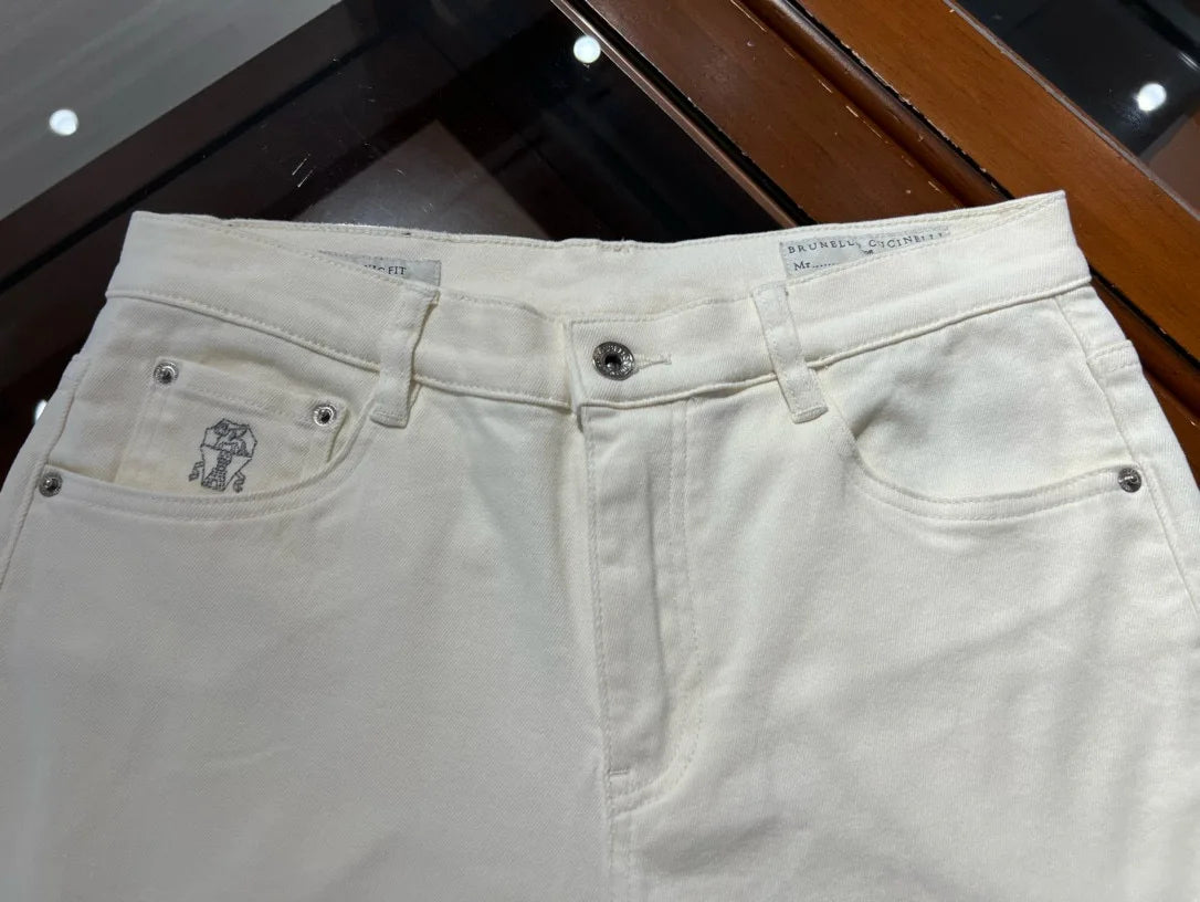 Fashion light luxury Italian BC men's spring and summer new business casual fashion small straight jeans