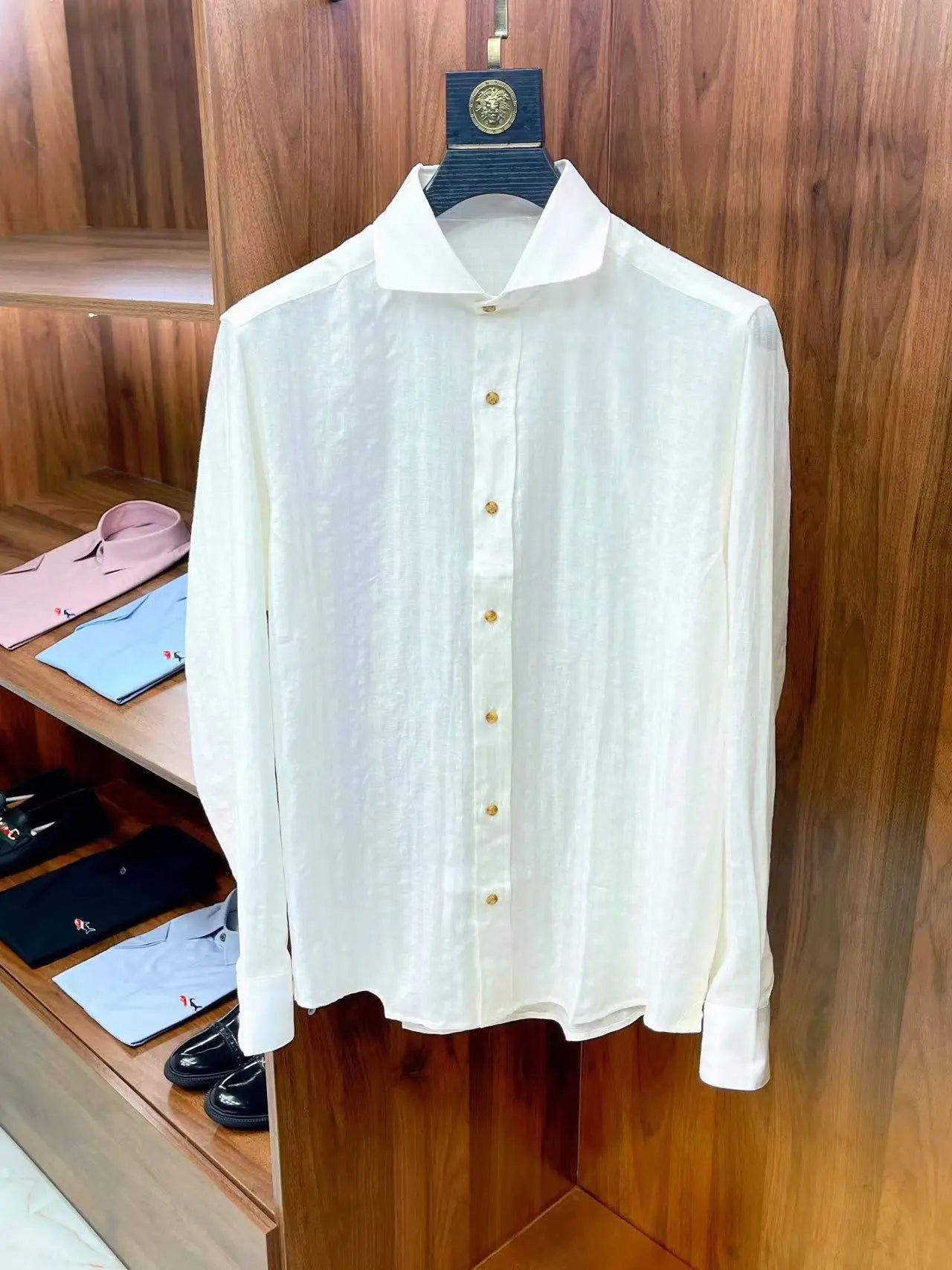 Elegant and low-key, breathable sunscreen linen fabric comfortable cotton long-sleeved loose shirt