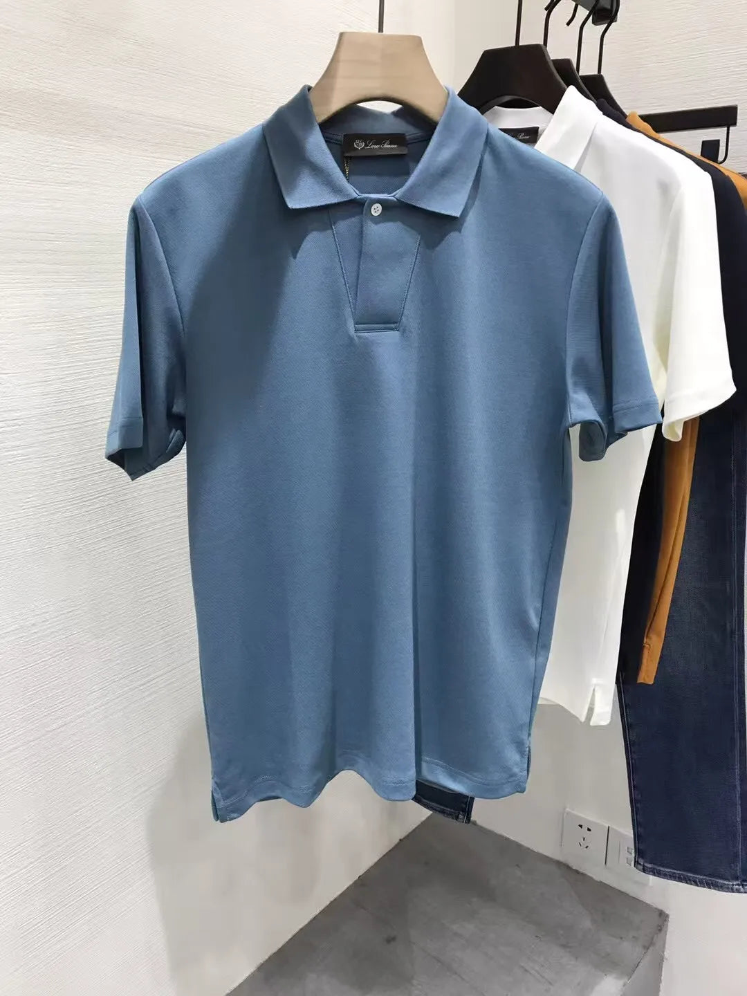 Italian European and American old money style 25 summer minimalist lapel short-sleeved business casual polo shirt